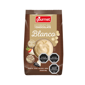 Cobertura de chocolate blanco en monedas