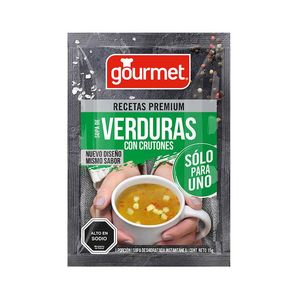 Sopa de Verduras con Crutones Sólo para Uno